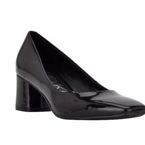 Calvin Klein Women's Alanta Pump Heel Black Patent Shiny Size 6 M New with Box